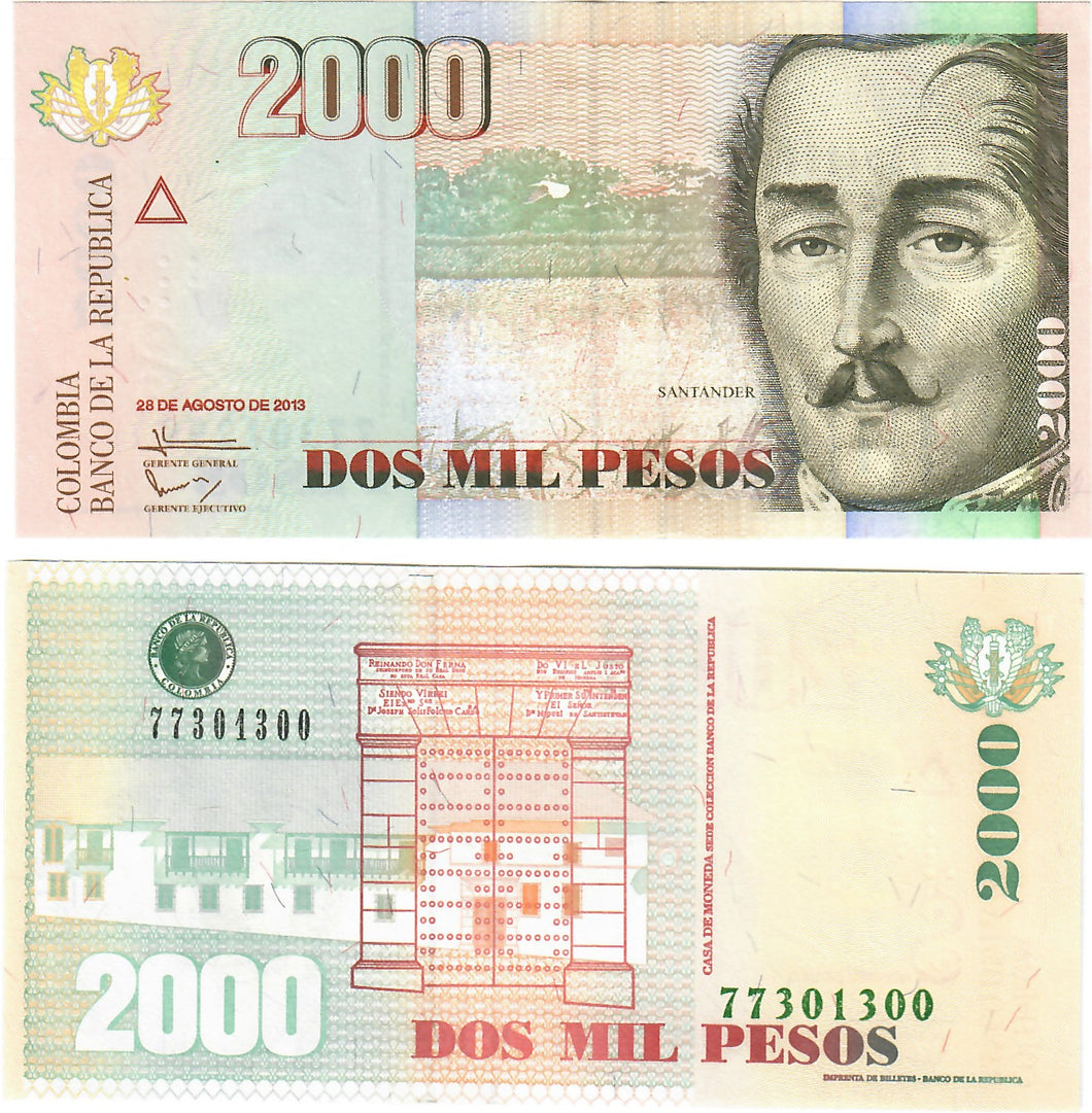 Colombia 2000 Pesos 2013 UNC