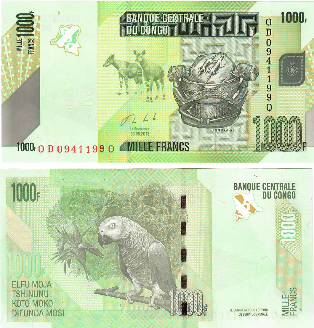Democratic Republic of Congo 1000 Francs 2013 UNC