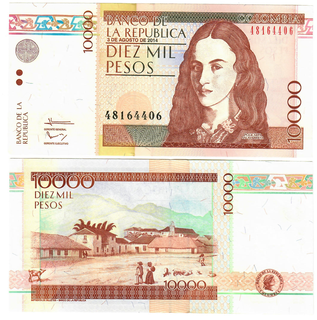 Colombia 10000 Pesos 2014 UNC
