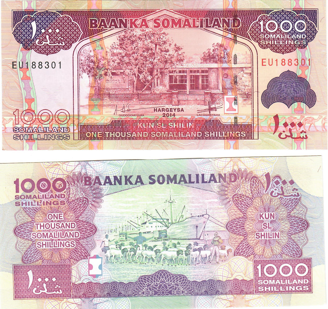 Somaliland 1000 Shillings 2014 UNC