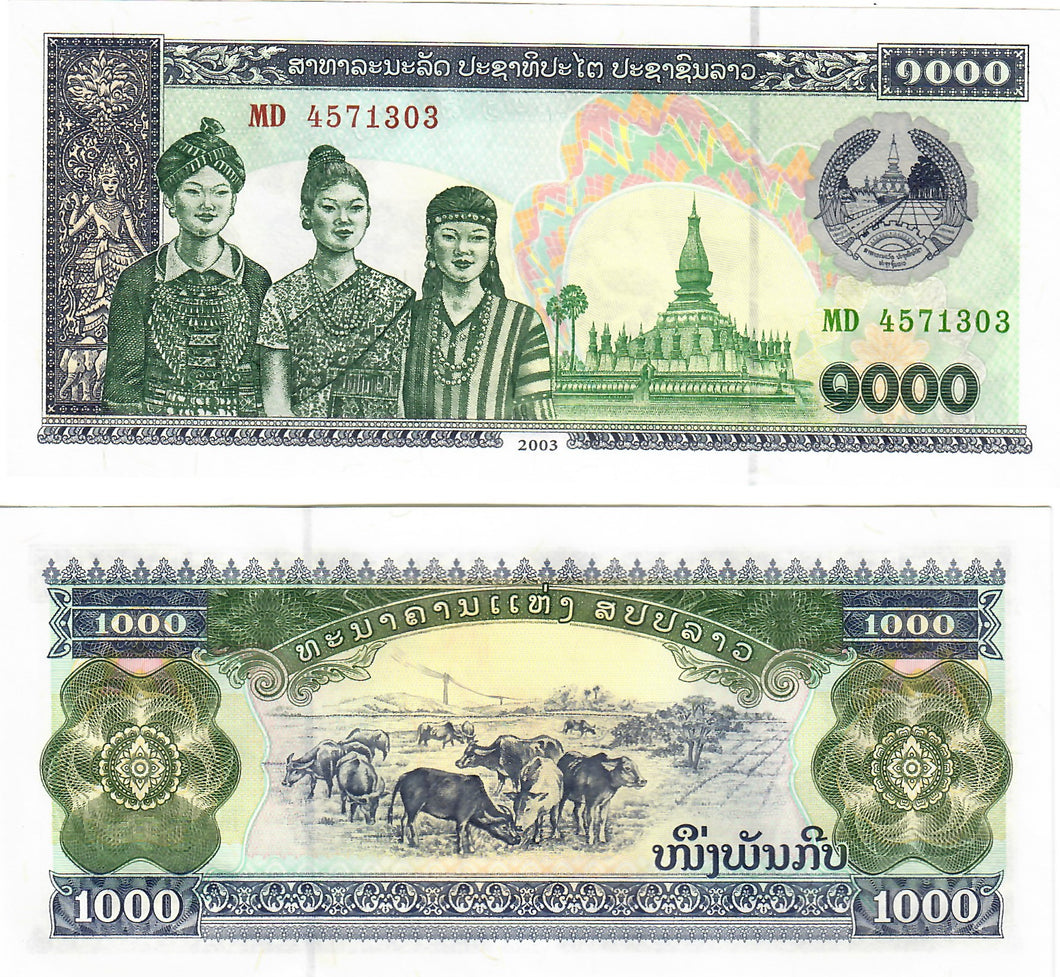 Laos 1000 Kip 2003 UNC