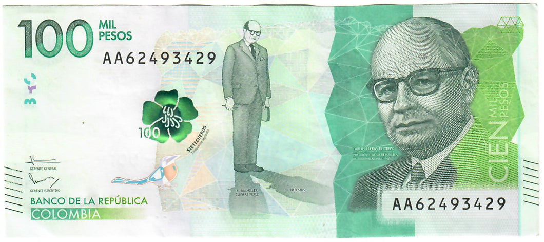 Colombia 100,000 Pesos 2014 EF 