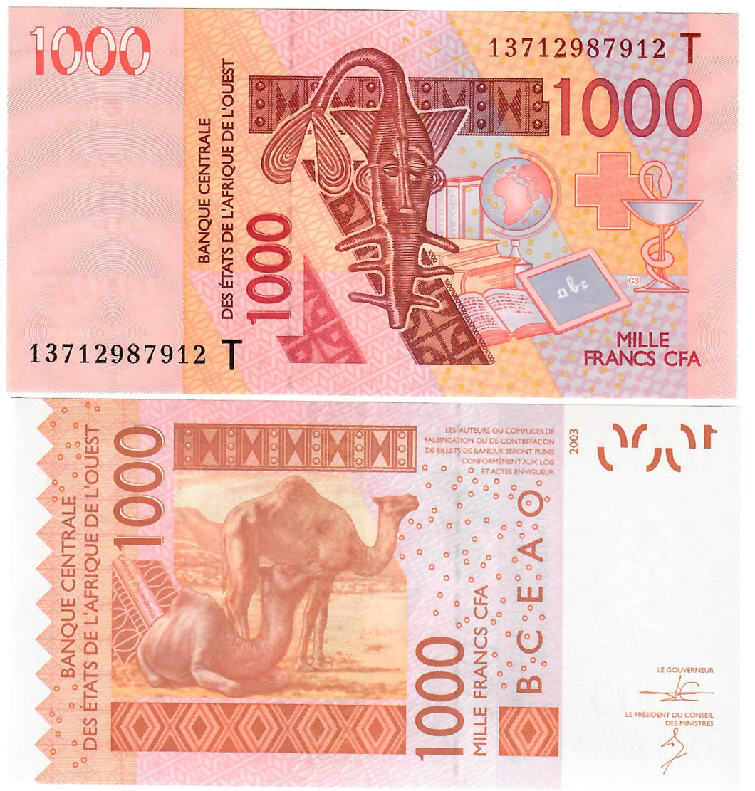 Togo (T) 1000 Francs 2003 (2013) UNC Francs CFA