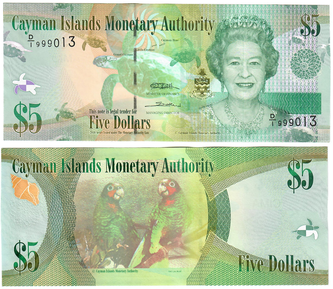 Cayman Islands 5 Dollars 2010 UNC