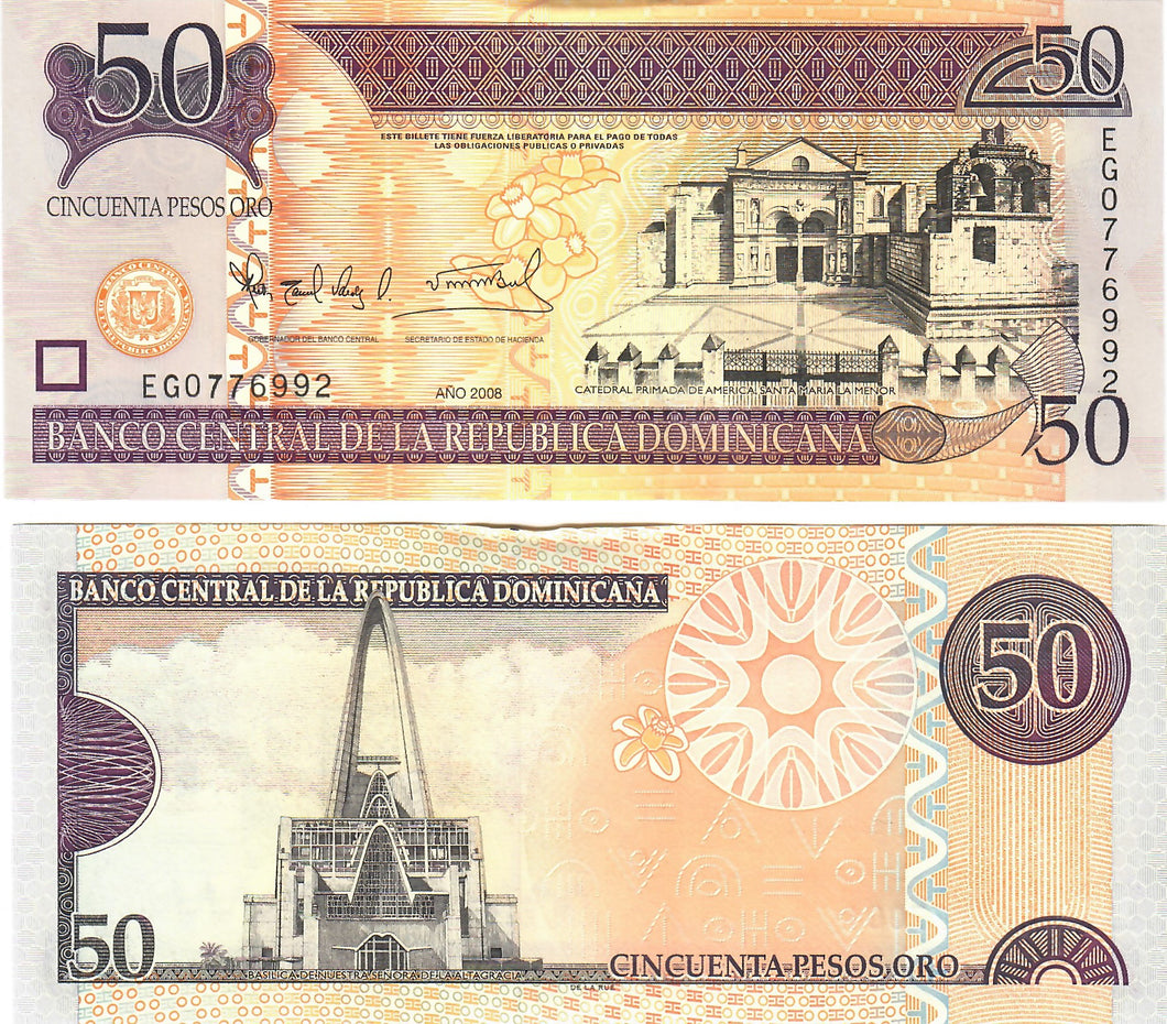 Dominican Republic 50 Pesos 2008 UNC