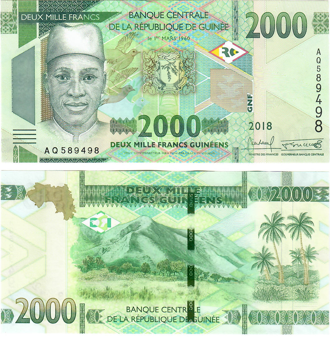 Guinea 2000 Francs 2018 UNC