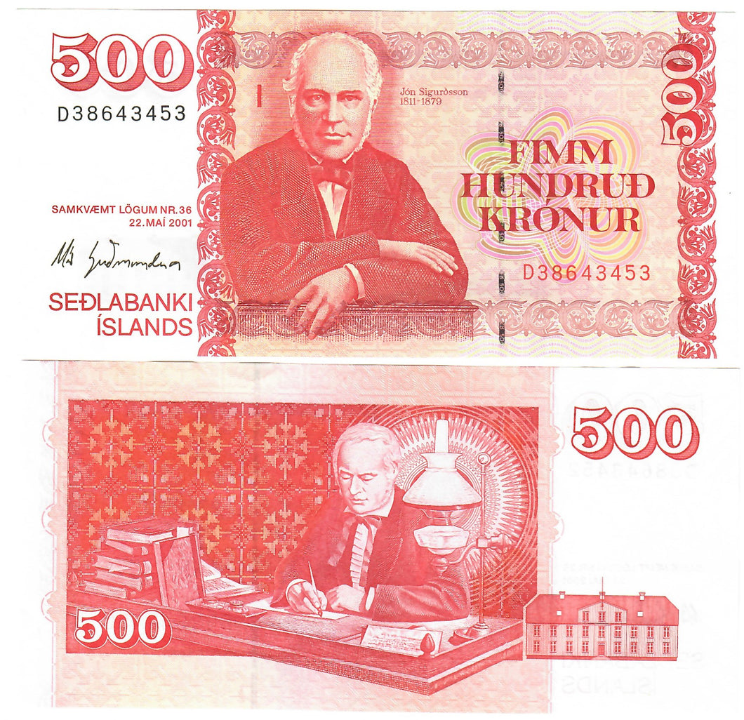 Iceland 500 Kronur 2001 (2009) UNC