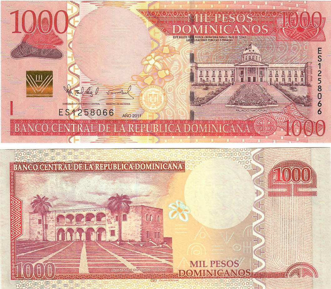Dominican Republic 1000 Pesos 2011 UNC