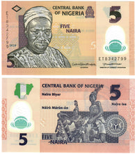 Load image into Gallery viewer, Nigeria 10x 5 Naira 2020 UNC
