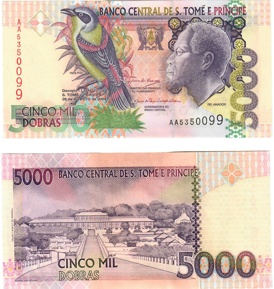 St Thomas & Prince (Sao Tome) 5000 Dobras 2004 UNC