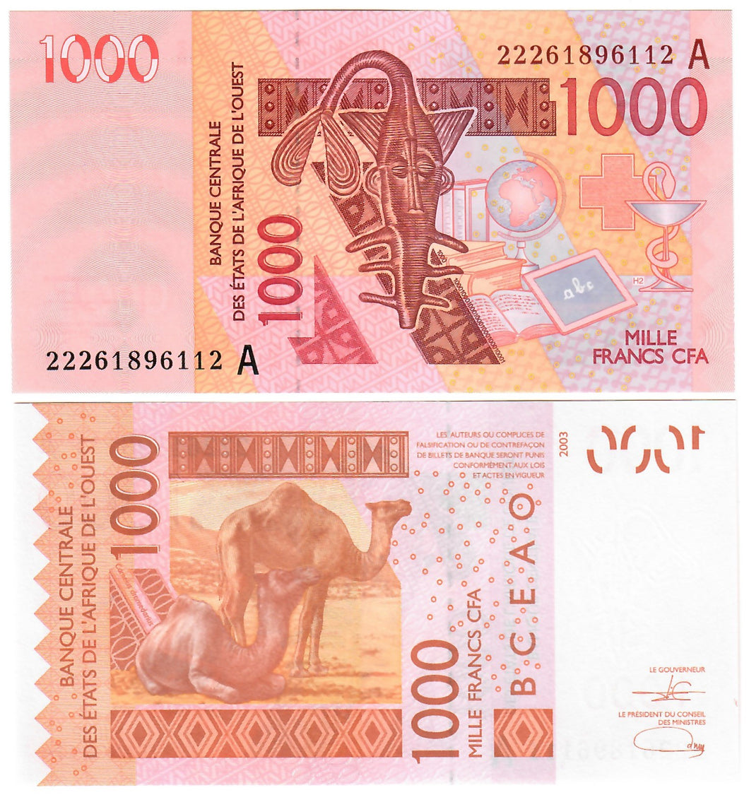 Ivory Coast (Côte d'Ivoire) 1000 Francs CFA 2003 (2022) 
