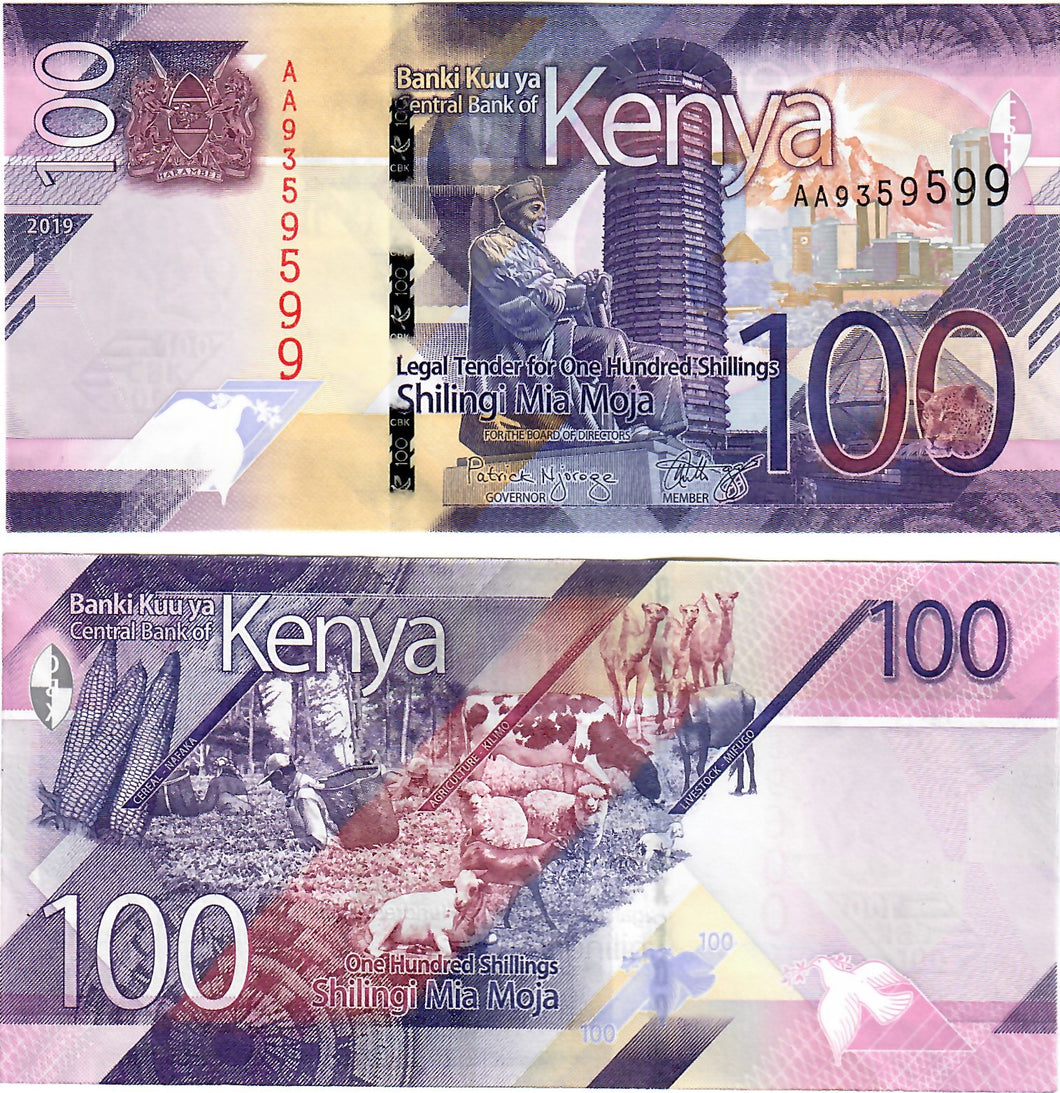 Kenya 100 Shillings 2019 UNC