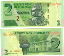 Load image into Gallery viewer, SET Zimbabwe 2, 5, 10, 20 &amp; 50 Dollars 2019-2020 UNC
