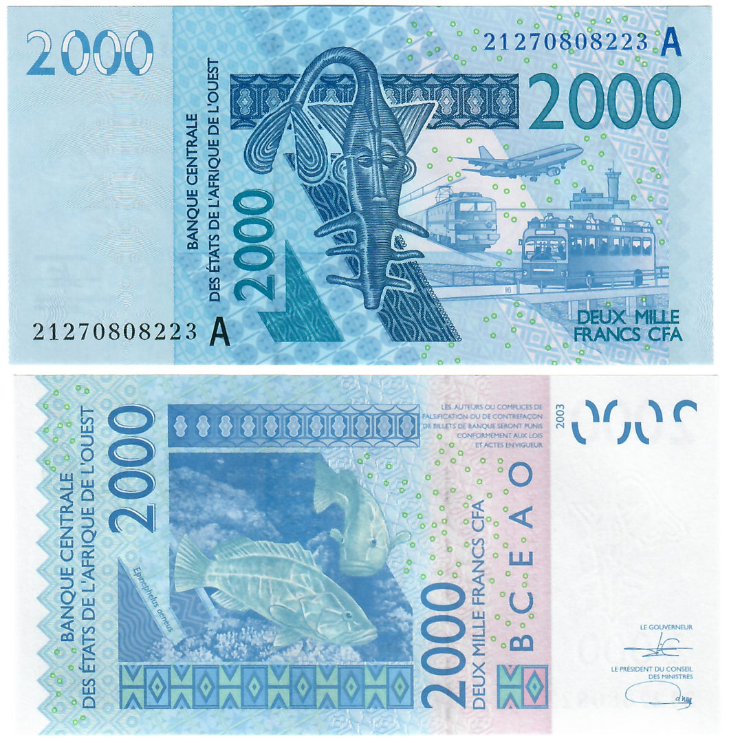 Ivory Coast 2000 Francs 2003 (2021) 