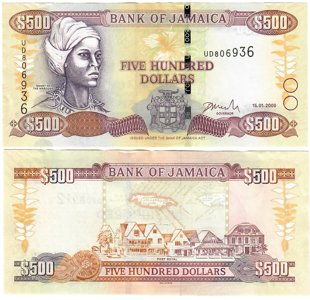 Jamaica 500 Dollars 2009 UNC