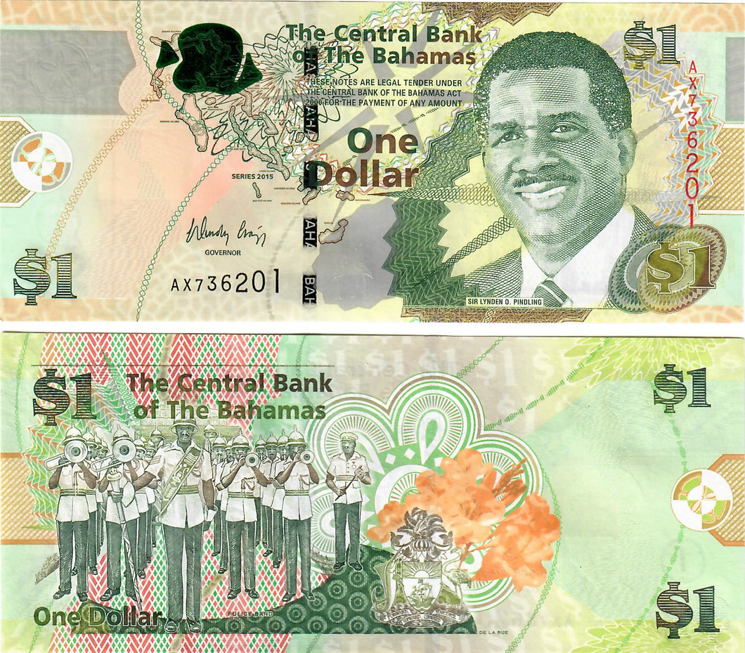 Bahamas 1 Dollar 2015 UNC