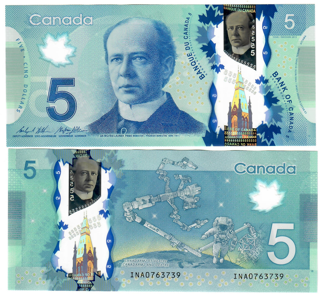 Canada 5 Dollars 2013 (2019/20) aUNC 