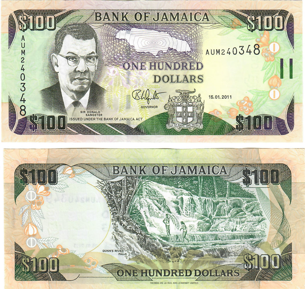 Jamaica 100 Dollars 2011 UNC