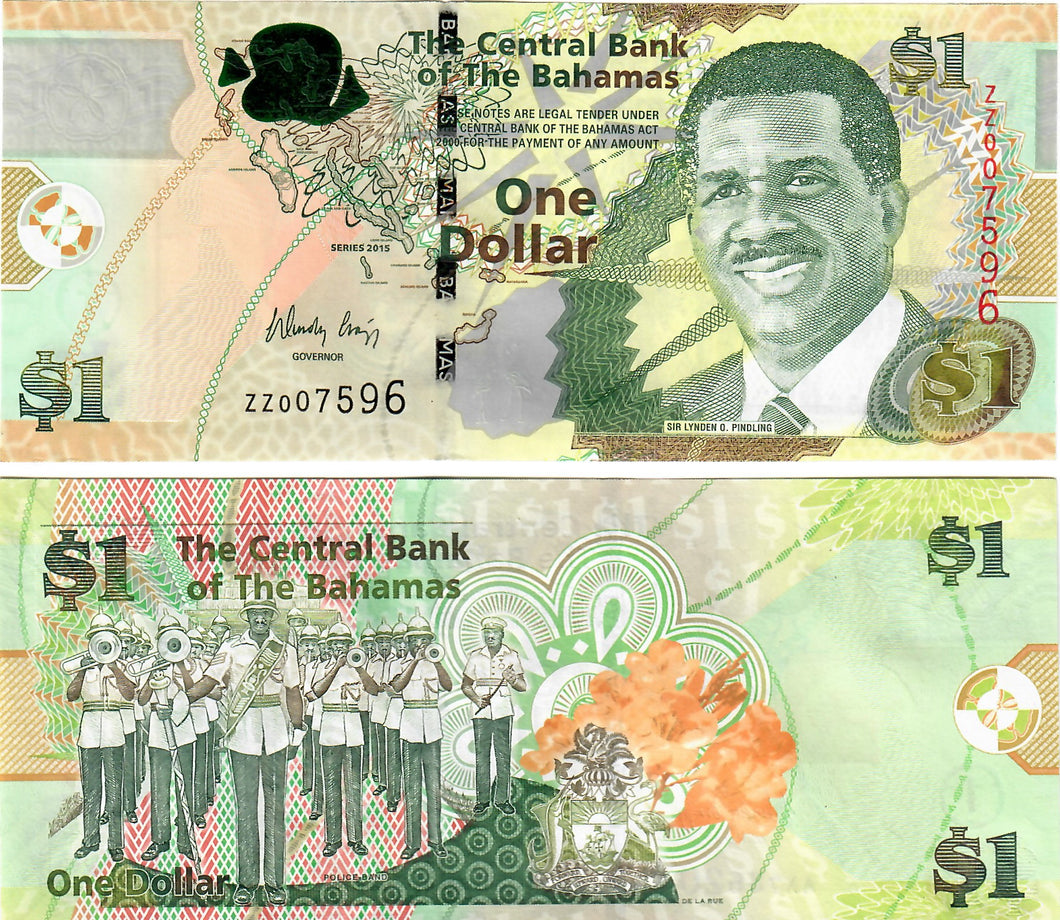 Bahamas 1 Dollar 2015 UNC 