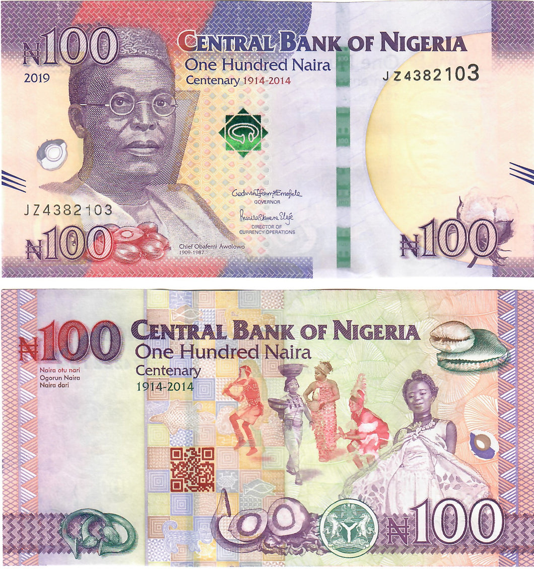 Nigeria 100 Naira 2019 UNC