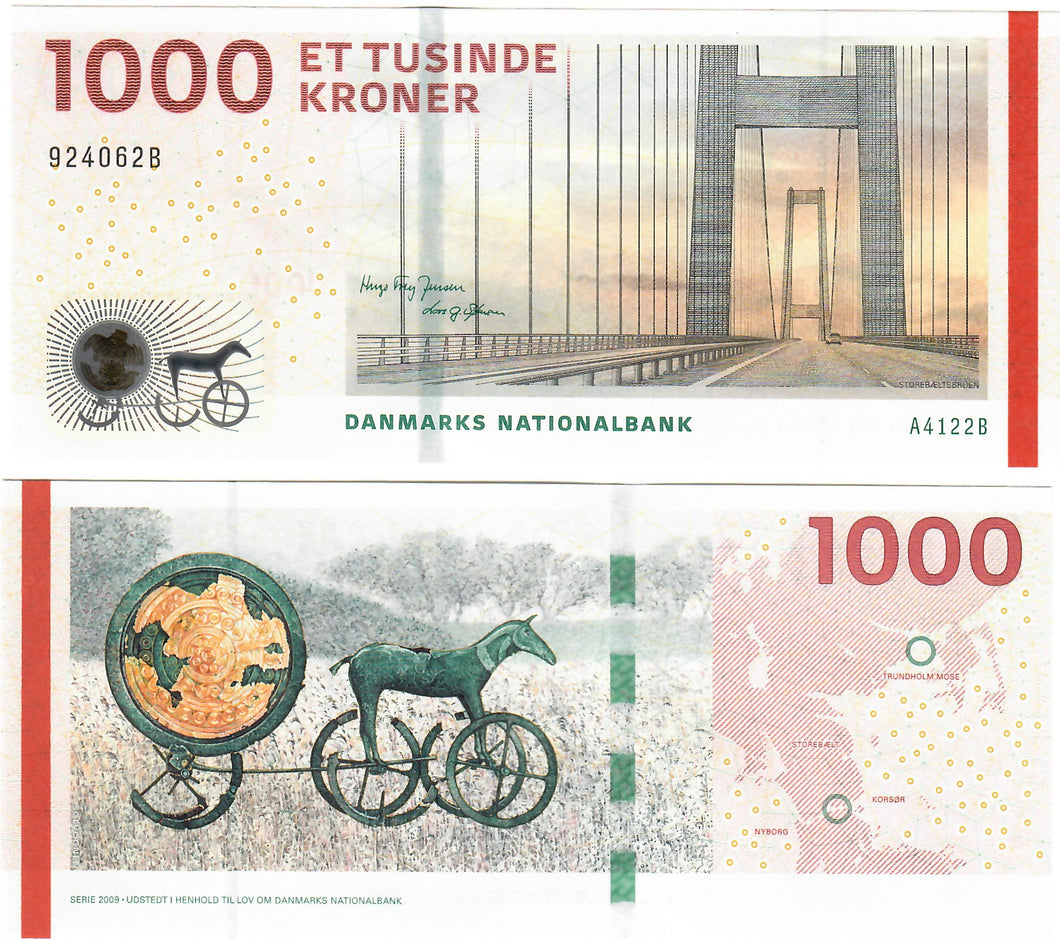 Denmark 1000 Kroner 2009 (2012) UNC Jensen/Sorensen