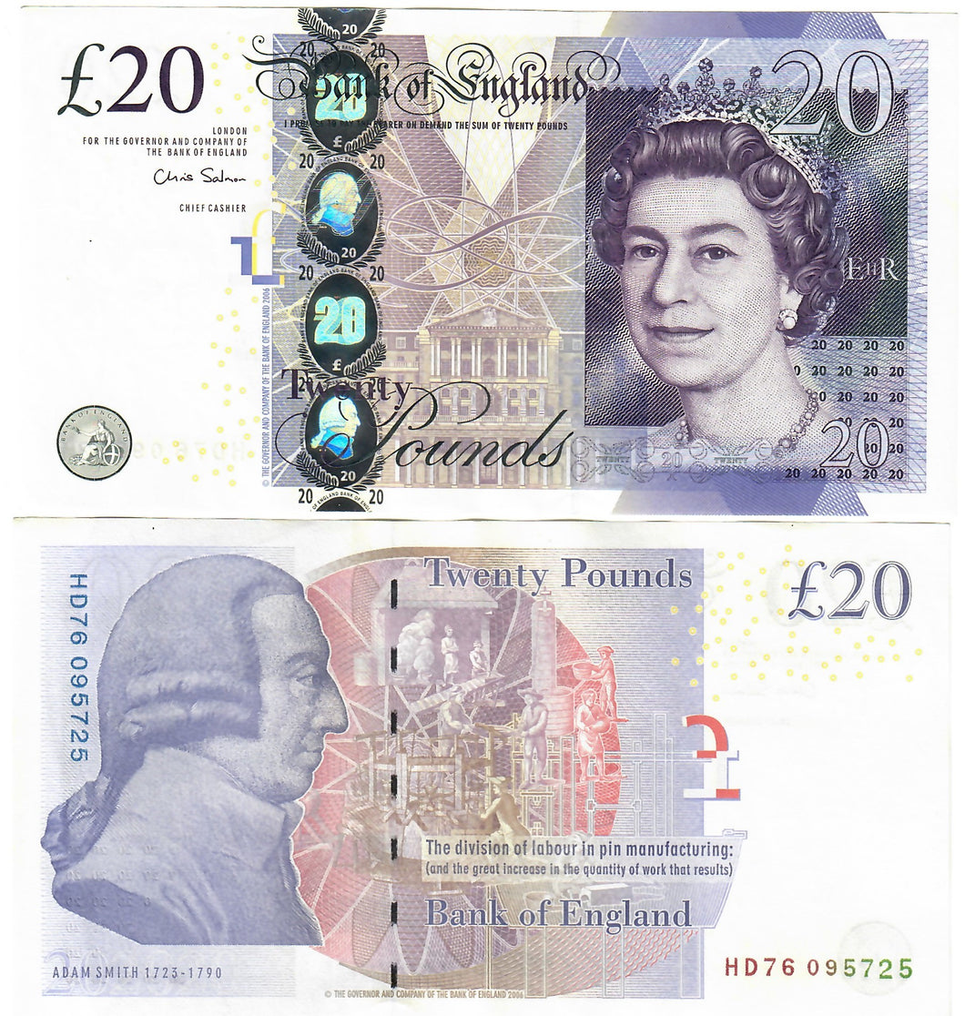 United Kingdom England Great Britain 20 Pounds 2006 (2012) EF/aUNC 