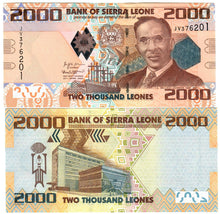Load image into Gallery viewer, FULL SET Sierra Leone 1000, 2000, 5000 &amp; 10000 Leones 2021 UNC Last Issue
