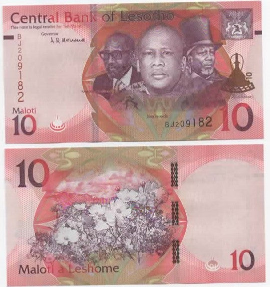 Lesotho 10 Maloti 2021 UNC