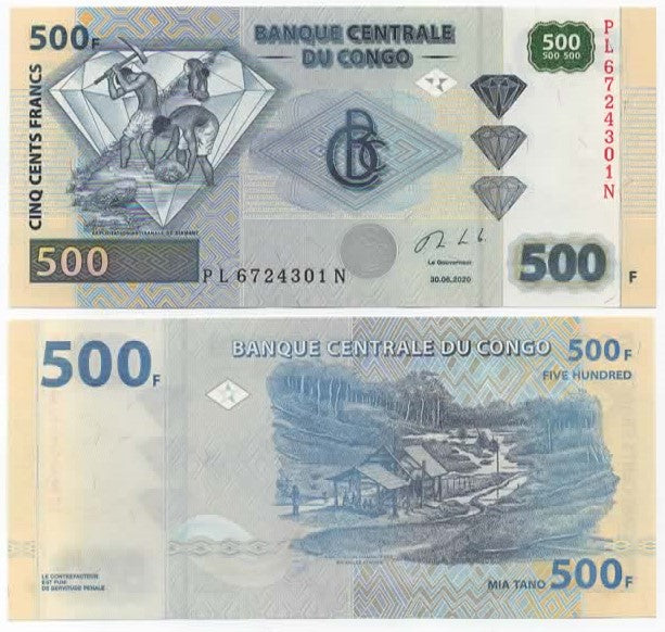 Democratic Republic of Congo 500 Francs 2020 (2021) UNC