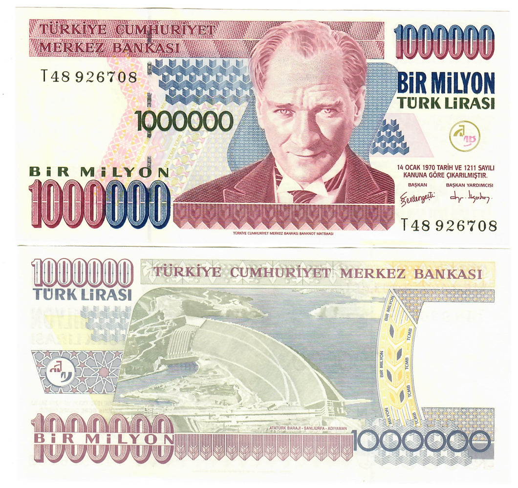 Turkey 1000000 Lira 2002 UNC