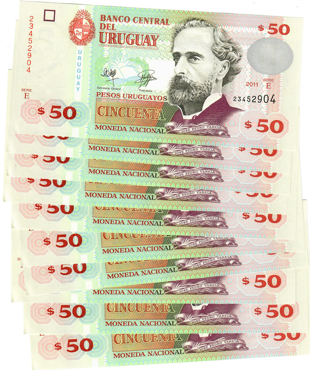 Uruguay 10x 50 Pesos 2011 aUNC