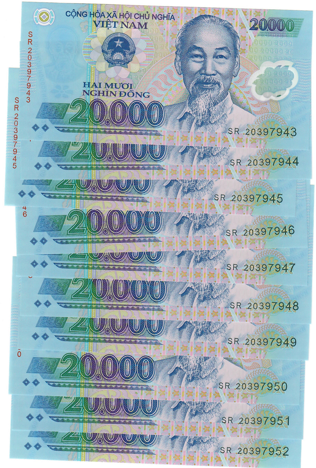 Vietnam 10x 20000 Dong 2020 UNC