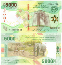 Load image into Gallery viewer, FULL SET Central African States 500, 1000, 2000, 5000 &amp; 10000 Francs CFA 2020 (2023) UNC

