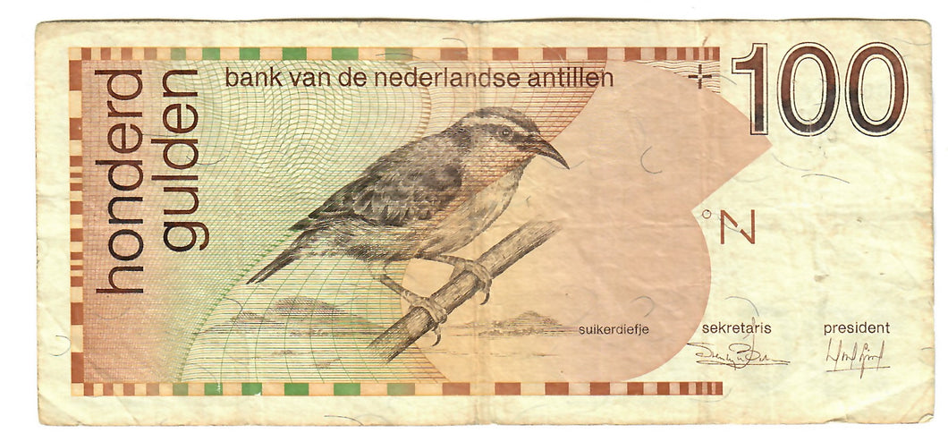 Netherlands Antilles 100 Guilders (Gulden) 1986 F