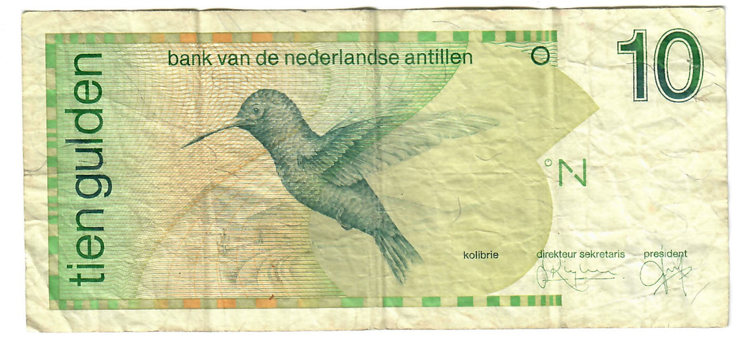 Netherlands Antilles 10 Guilders (Gulden) 1994 F/VF