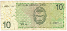 Load image into Gallery viewer, Netherlands Antilles 10 Guilders (Gulden) 1998 VG
