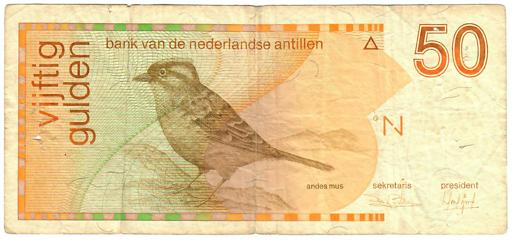Netherlands Antilles 50 Guilders (Gulden) 1986 F