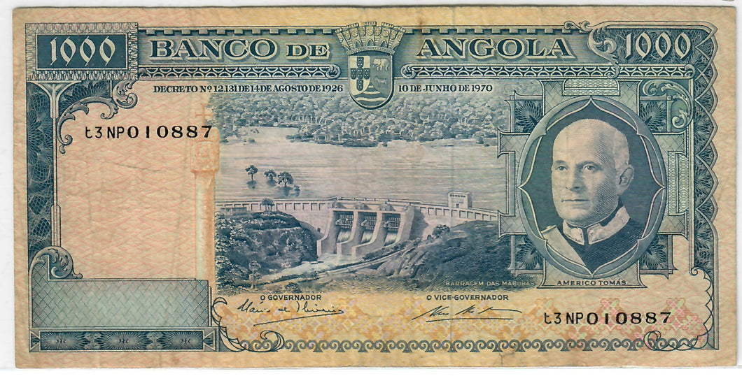 Angola 1000 Escudos 1970 VG