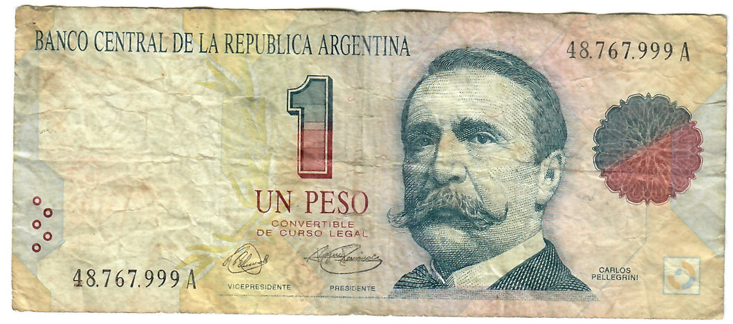 Argentina 1 Peso Convertible 1992/1993 VG/F