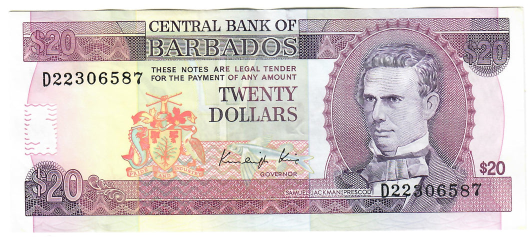 Barbados 20 Dollars 1988 EF 