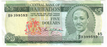 Load image into Gallery viewer, Barbados 5 Dollars 1976 EF &quot;Blackman&quot; [1]

