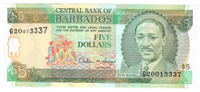 Load image into Gallery viewer, Barbados 5 Dollars 1993 aUNC &quot;Springer&quot;
