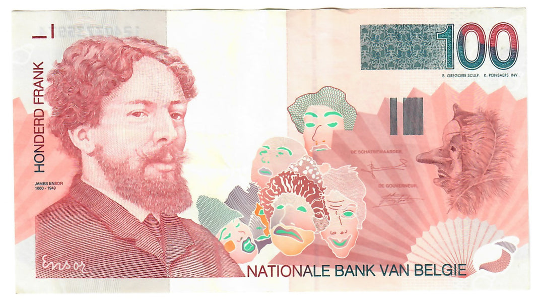 Belgium 100 Francs (Frank) 1995 VF/EF 