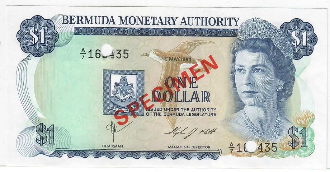 Bermuda 1 Dollar 1984 UNC SPECIMEN