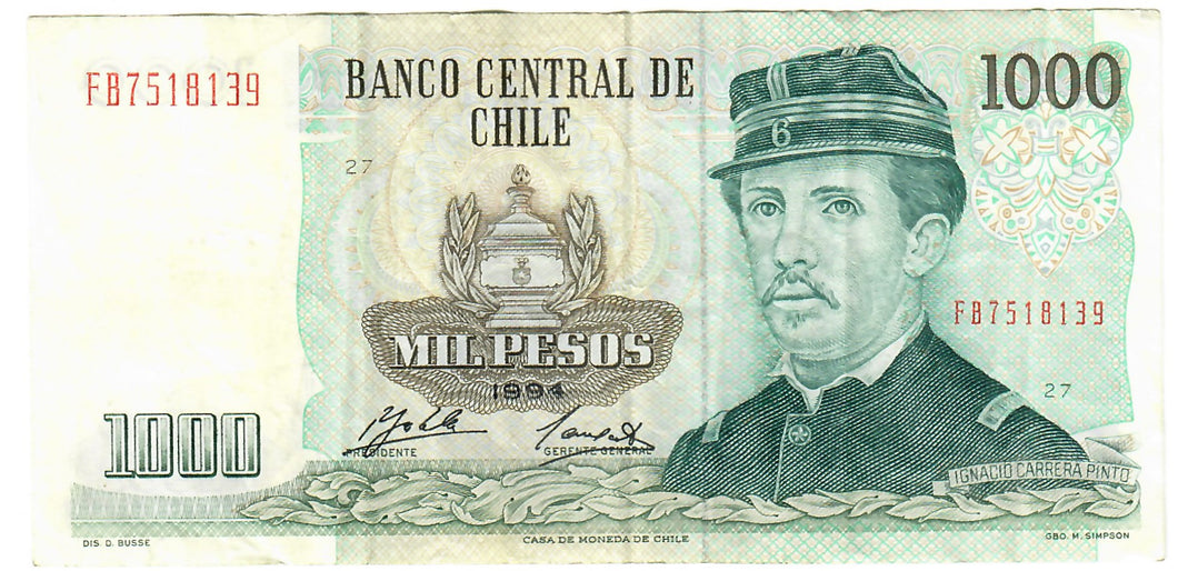 Chile 1000 Pesos 1994 VF