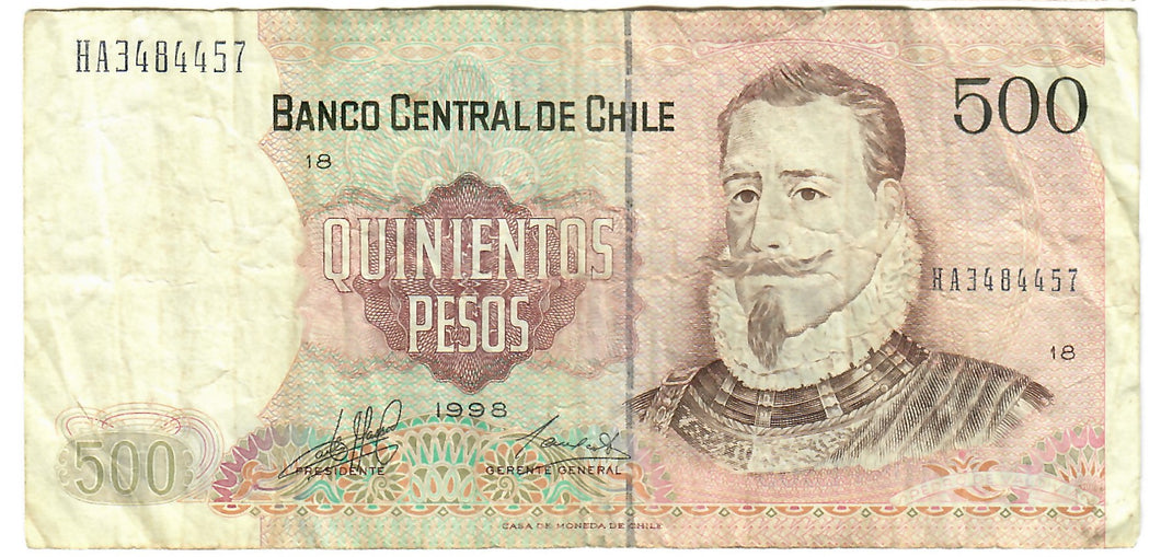 Chile 500 Pesos 1998 F