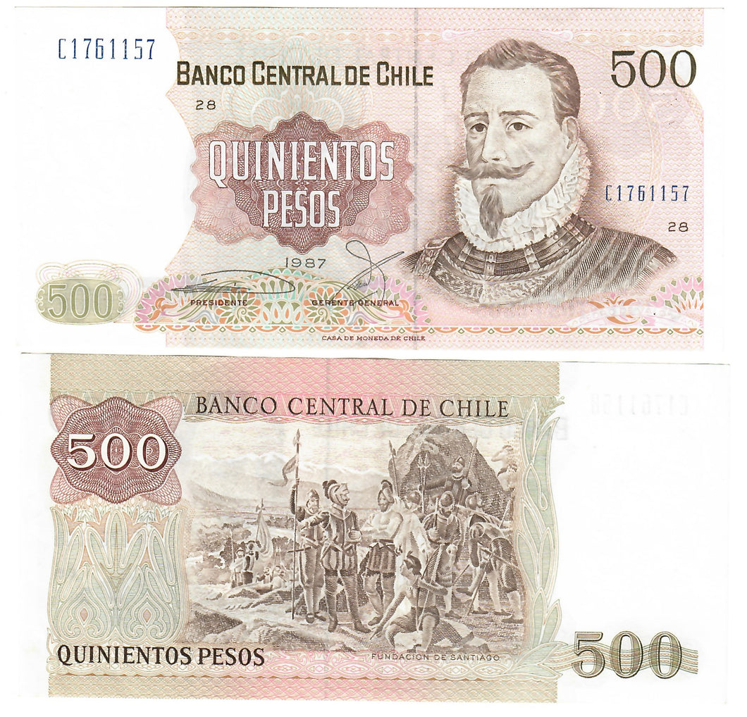 Chile 500 Pesos 1987 aUNC