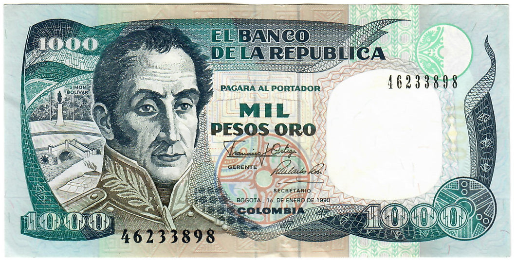 Colombia 1000 Pesos 1990 EF