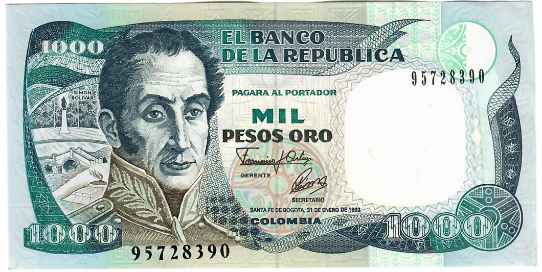 Colombia 1000 Pesos 1992 aUNC