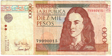 Load image into Gallery viewer, Colombia 10000 Pesos 1995 VF
